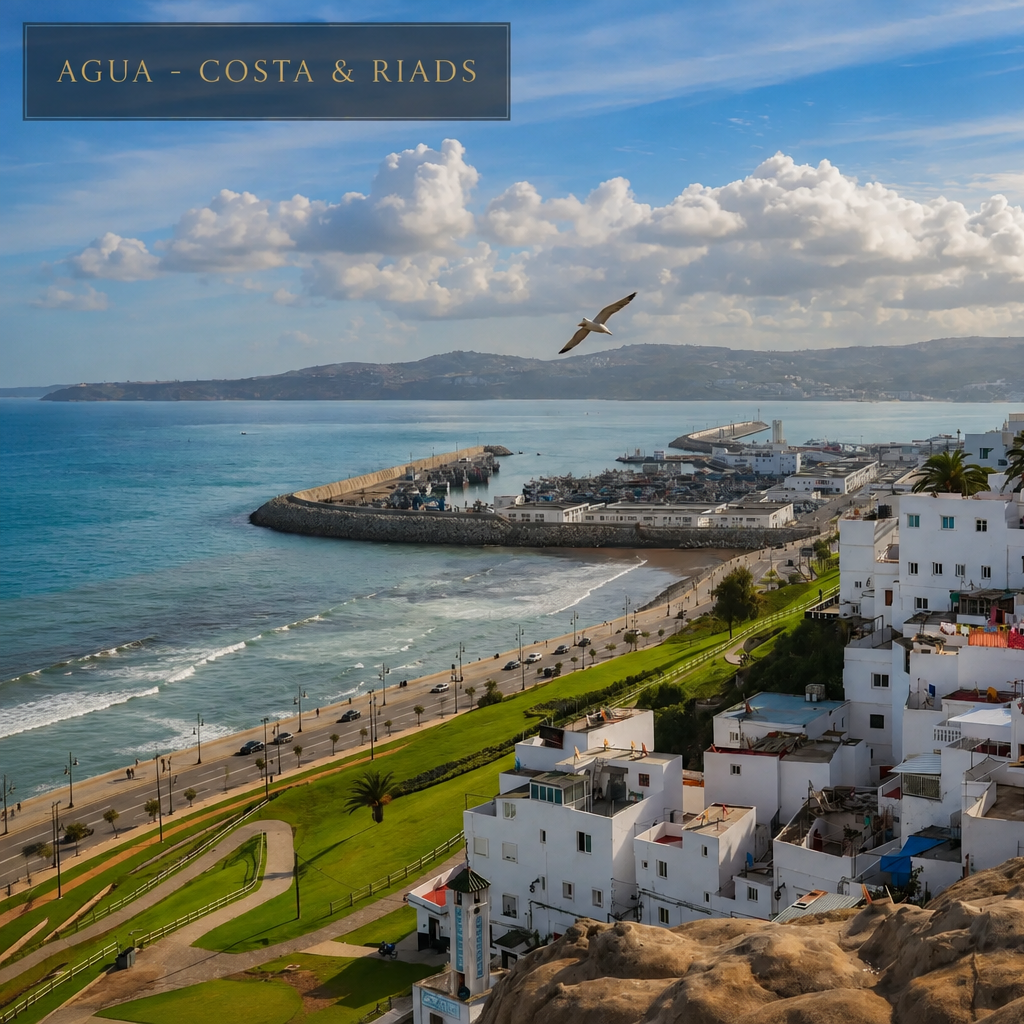 Costa atlántica y riad junto al mar en Marruecos