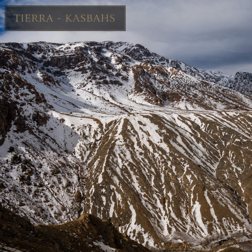 Vista aérea del Alto Atlas nevado camino al Valle del Dades